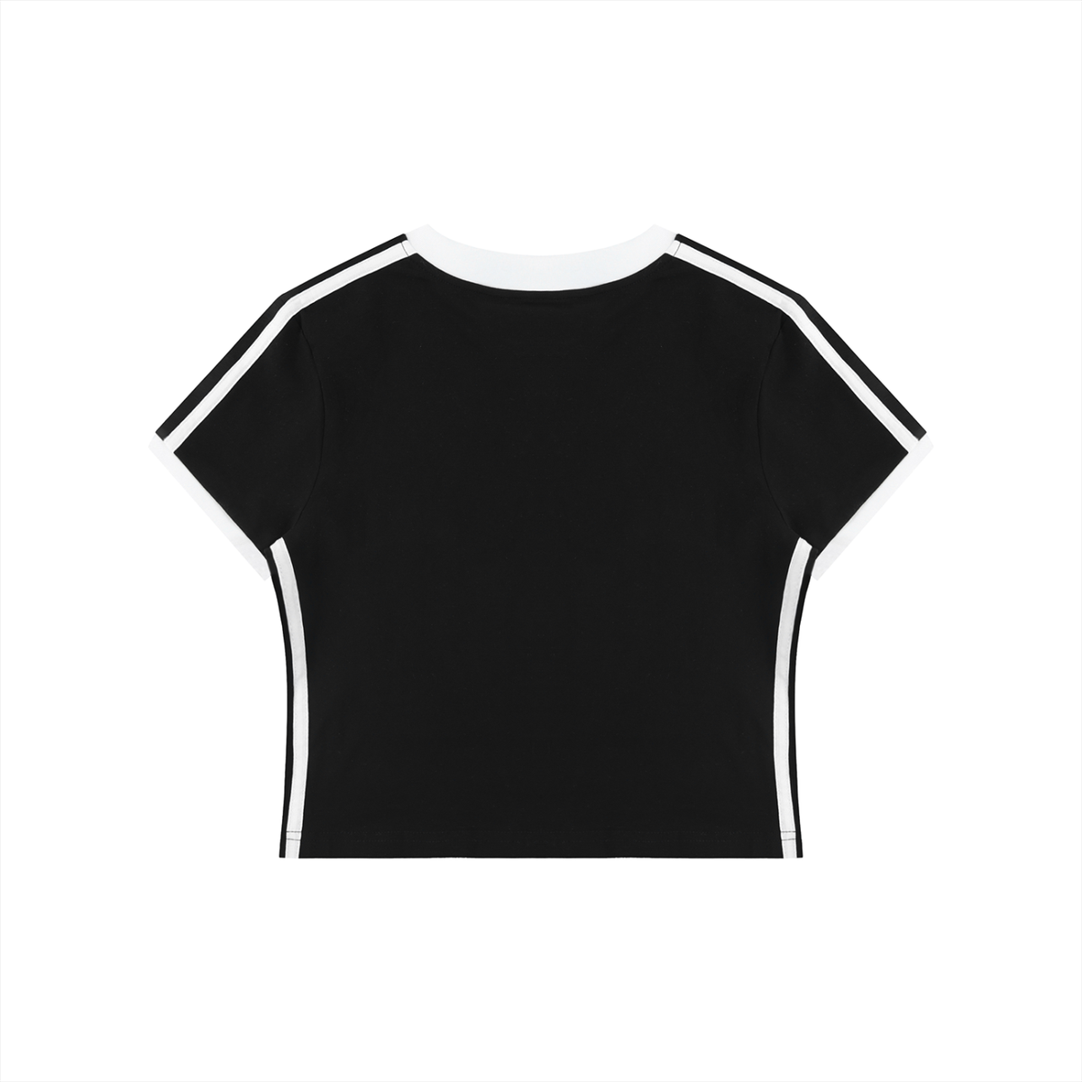Women's Retro Binding V-Neck Crop T-Shirt